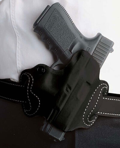 DESANTIS MINI SLIDE HOLSTER - OWB RH LEATHER FN 503 BLACK