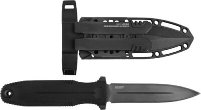 SOG KNIFE PENTAGON FX BLACKOUT - 4.77" DBL EDGE BLADE BLACKOUT