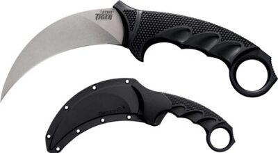 COLD STEEL STEEL TIGER 4.75" - PLAIN EDGE HOOKED BLADE W/SHTH