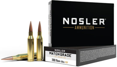 NOSLER MATCH 260 REM 130GR - BTHP REDUCED DRAG 20RD 10BX/CS