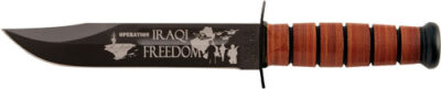 KA-BAR USMC OPERATION IRAQI - FREEDOM 7" W/LEATHER SHTH USMC