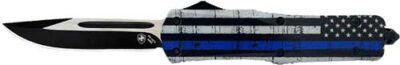TEMPLAR KNIFE LARGE OTF BACK - THE BLUE 3.5" BLK DROP POINT