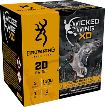 Browning Ammo B193412033 Wicked Wing XD  20Gauge 3" 1oz 3Shot 25 Per Box/10 Case