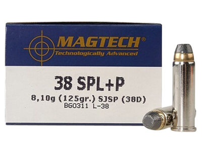 Magtech 38D Range/Training  38Special+P 125gr Semi Jacketed Soft Point Flat 50 Per Box/20 Case