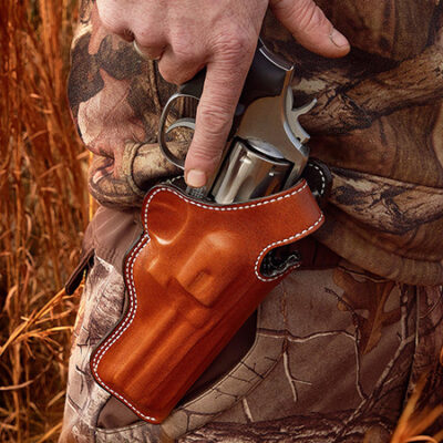 DeSantis Gunhide 016TC5LZ0 Dual Angle Hunter  OWB Tan Leather Belt Slide Fits Glock 40 Right Hand