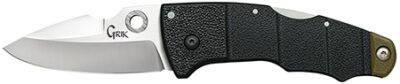 Cold Steel CS28E Grik  3" Folding Spear Point Plain Satin Polished AUS-8A SS Blade/Black/OD Green GFN Handle Includes Pocket Clip