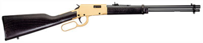 Rossi RL22181WDGLD2 Rio Bravo  22 LR 15+1 18" Polished Black Barrel, Gold Finish Rec, Black Hardwood Stock