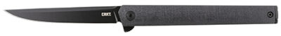 CRKT 7097K CEO Blackout 3.35" Folding Plain Black EDP AUS-8A SS Blade/Black GRN Handle Includes Pocket Clip