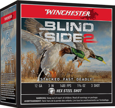 Winchester Ammo XBS1233 Blind Side 2  12Gauge 3" 1 3/8oz 3Shot 25 Per Box/10 Case