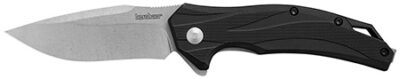 Kershaw 1645 Lateral  Full Size Folding Drop Point w/Recurve Plain Stonewashed 8Cr13MoV SS Blade, Gray Textured Glass-Filled Nylon Handle Includes Pocket Clip