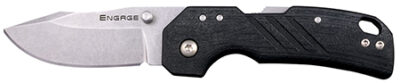Cold Steel CSFL25DPLCZ Engage  2.50" Folding Clip Point Plain Satin 4116 SS Blade/4.11" Black GFN Handle Includes Belt Clip