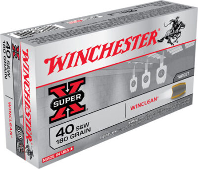 Winchester Ammo WC402 Super X  40S&W 180gr Winclean Brass Enclosed Base 50 Per Box/10 Case