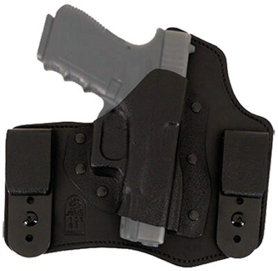 DeSantis Gunhide 105KAM9Z0 Intruder  IWB/OWB Black Leather Belt Clip Fits S&W M&P Compact 9/40 3.50" Barrel Right Hand
