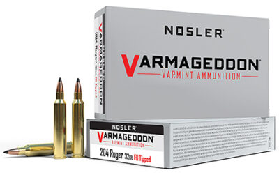 Nosler 65115 Varmageddon  204Ruger 32gr Flat Base Tipped 20 Per Box/20 Case