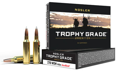 Nosler 60030 Trophy Grade  270WSM 140gr Nosler AccuBond 20 Per Box/10 Case