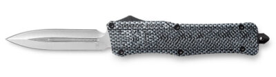 CobraTec Knives LCFCTK1LDNS CTK-1  Large 3.75" OTF Dagger Plain D2 Steel Blade/Carbon Fiber Aluminum Handle Features Glass Breaker Includes Pocket Clip