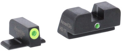 AmeriGlo SG301 i-Dot Sight Set for SIG Sauer  Green Tritium LumiGreen Outline Front Sight-Green Tritium Rear Sight
