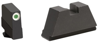 AmeriGlo GL491 Optic Compatible Sight Set for Glock  3XL Tall Green Tritium White Outline Front Sight-Black Rear Sight