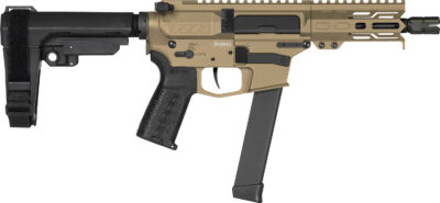 CMMG 99A890FCT Banshee MKGS 9mm Luger 33+1 5" Black Nitride Medium Taper Threaded Barrel, EML 4" M-LOK Handguards, Coyote Tan Cerakote Aluminum Picatinny Rail Receiver, CMMG Zeroed Grips