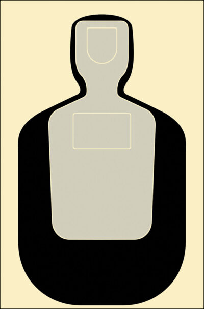 Action Target TQ19100 Qualification Standard Silhouette Paper Hanging 24" x 45" Black/Gray/White 100 Per Box