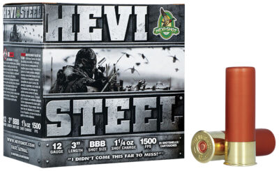 HEVI-Shot HS60888 HEVI-Steel  12Gauge 3" 1 1/4oz BBBShot 25 Per Box/10 Case