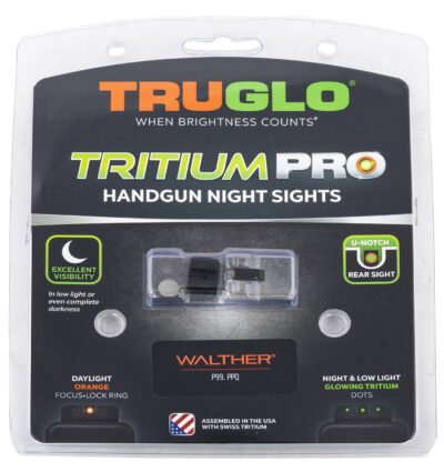 TruGlo TGTG231W1C Tritium Pro  Black | Green Tritium Orange Outline Front Sight Green Tritium Rear Sight