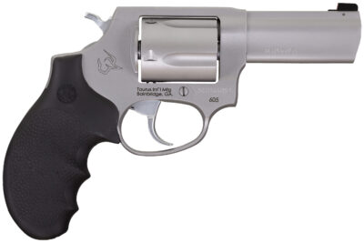 Taurus 260539NS Defender 605  SA/DA 38 Special +P or 357 Mag 5 Shot 3" Barrel, Overall Matte Finish Stainless Steel, Finger Grooved Black Hogue Rubber Grip, Night Front Sight