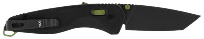 S.O.G SOG11410941 Aegis AT 3.13" Folding Drop Point Plain Black TiNi Cryo D2 Steel Blade/Black w/Moss Accents GRN Handle
