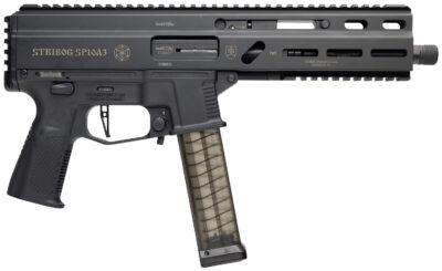 Grand Power 810091157152 SP10A3 Stribog 10mm Auto 20+1 8" Black Threaded Barrel, Black Aluminum Picatinny Rail Receiver, Black Polymer Grip, Thread Protector