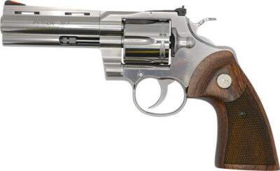 COLT PYTHON 357MAG 4.25" SS - ADJ SIGHT WALNUT