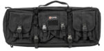 GPS Bags DRC28 Double Rifle Case Black 600D Polyester w/ 2 Padded Pistol Sleeves MOLLE Webbing & Lockable Zippers