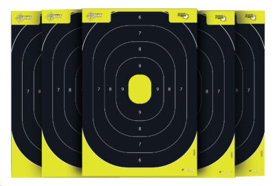 EZ-Aim 1537230 Splash Reactive  IPSC Silhouette Paper Hanging 12.50" W X 18.25" H Chartreuse/Black 30 Per Pkg