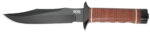 S.O.G SOGS1TL Bowie 2.0 6.40" Fixed Plain Clip Point Black Hardcased TiNi Full Tang AUS8 SS Blade/ Brown Stacked Leather Washers w/Cross Guard Handle
