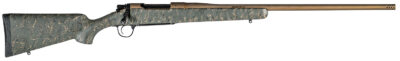 Christensen Arms 8010200900 Mesa Long Range 300 Win Mag 3+1 26" Threaded Barrel, Burnt Bronze Cerakote, Green with Black/Tan Webbing Stock