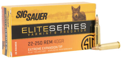 Sig Sauer E225VP4020 Elite Varmint & Predator 22-250Rem 40gr Extreme Expansion Tip 20 Per Box/10 Case