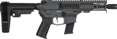 CMMG 45AB70FSG Banshee MKG 45 ACP 13+1 5" Black Nitride Medium Taper Threaded Barrel, EML 4" M-LOK Handguards, Sniper Gray Cerakote Aluminum Picatinny Rail Receiver, CMMG Zeroed Grips
