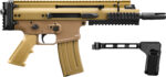 FN 38101885 SCAR 15P 5.56x45mm 10+1 7.50" Black Flat Dark Earth Picatinny Rail Aluminum Receiver SB Tactical Brace