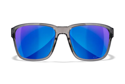Wiley X AC6TRK09 Trek  M/L Blue Mirror Lens Polycarbonate Gloss Crystal Dark Gray Frame