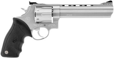 Taurus 2440069 44  44 Rem Mag 6rd 6.50" Ported Barrel, Overall Matte Finish Stainless Steel, Finger Grooved Black Rubber Grip & Adjustable Rear Sight