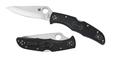 Spyderco C10PBK Endura 4 Lightweight 3.80" Folding Drop Point Plain VG-10 SS Blade/Black  Textured FRN Handle Includes Pocket Clip