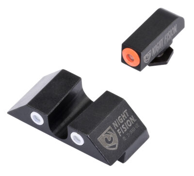 Night Fision GLK003007OGW Tritium Night Sights For Glock  Green Tritium Orange Outline Front Sight- Green Tritium White Outline Rear Sight Glock 42/43/43X