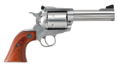Ruger 0814 Super Blackhawk  Large Frame 44 Rem Mag/44 Special 6rd 4.63" Satin Stainless Steel Barrel, Cylinder & Frame, Hardwood Grip, Transfer Bar Safety, Exposed Hammer