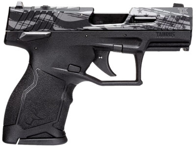 Taurus 1TX2213110US5 TX22C T.O.R.O. Compact Frame 22 LR 10+1 3.60" Matte Black Threaded Barrel, Engraved Distressed USA Flag Optic Ready/Serrated Slide, Black Polymer Frame