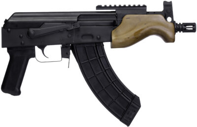 Century Arms HG7596N Draco Micro 7.62x39mm 30+1 6.25" Black Threaded Barrel, Black Anodized Picatinny Rail Receiver, Black Polymer Grip, Wood Furniture